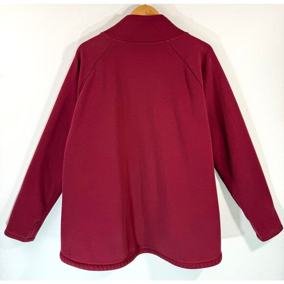 Athleta Cozy Karma Asym Pullover Sweatshirt Red Sz 1X Women’s Fleece - Picture 3 of 10